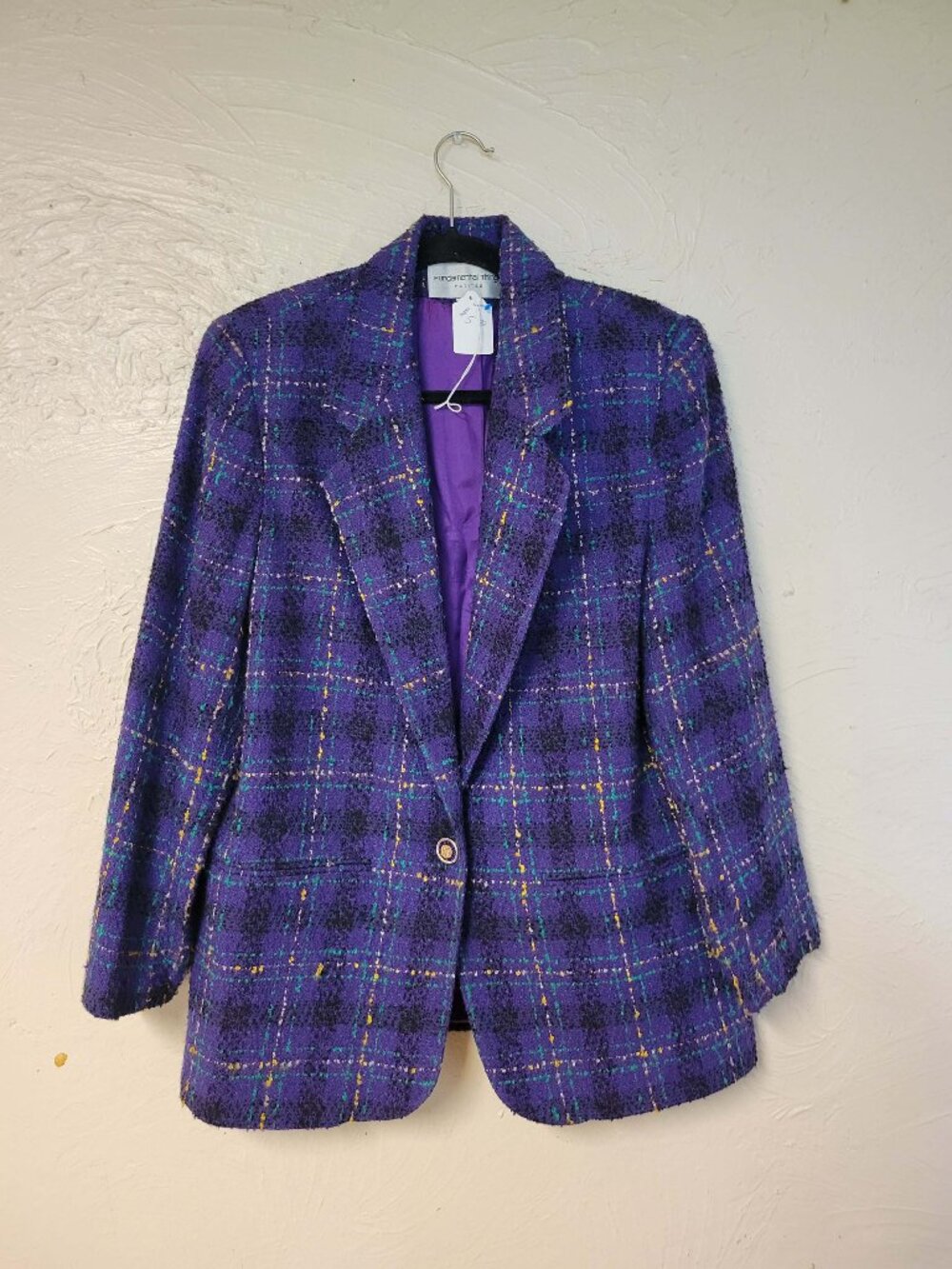 Fundamental Things Vintage Multicolor Tweed Style Lined Blazer Women’s Size 12P